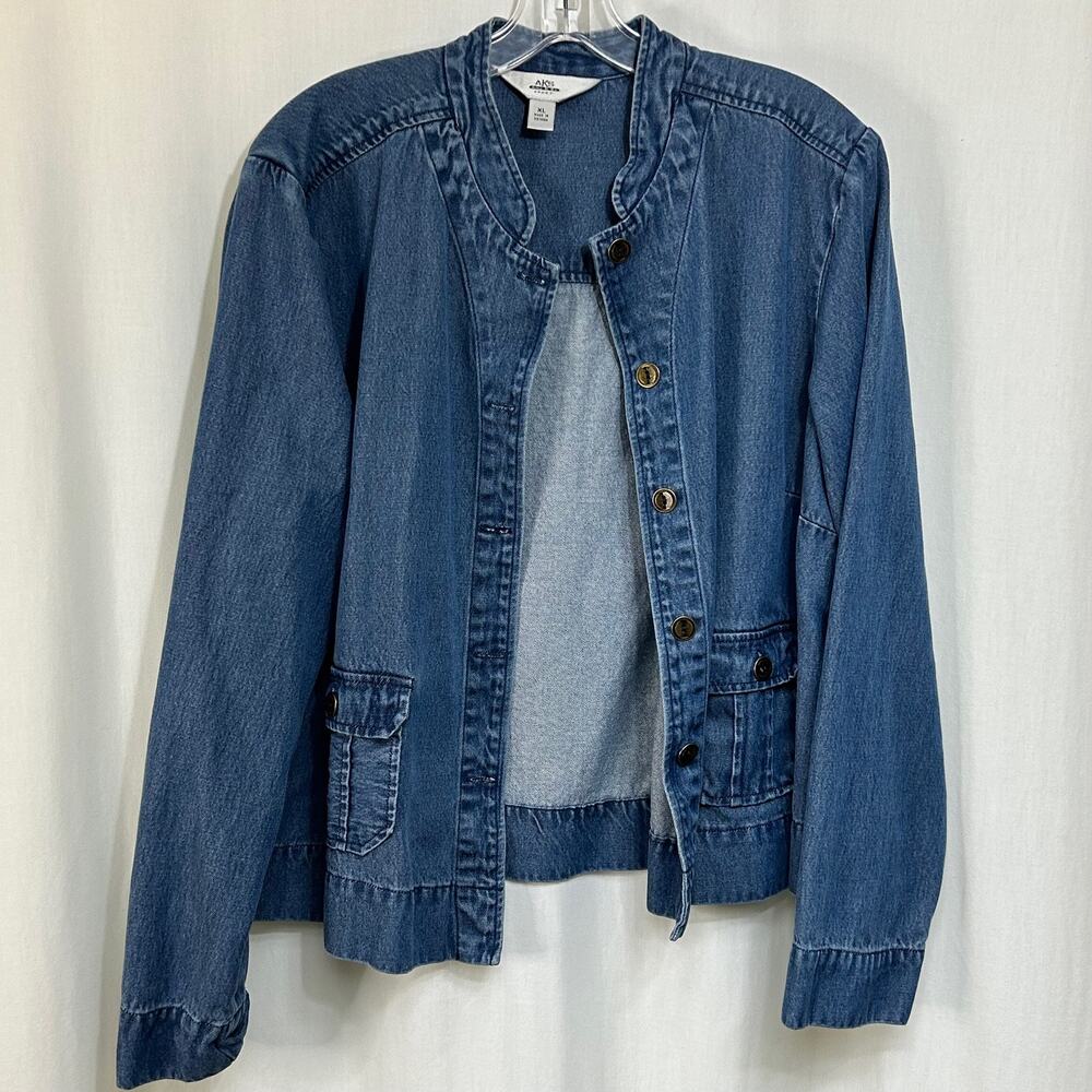 AKS Amy K Su Vintage Lightweight Denim Jacket Women's Size XL
